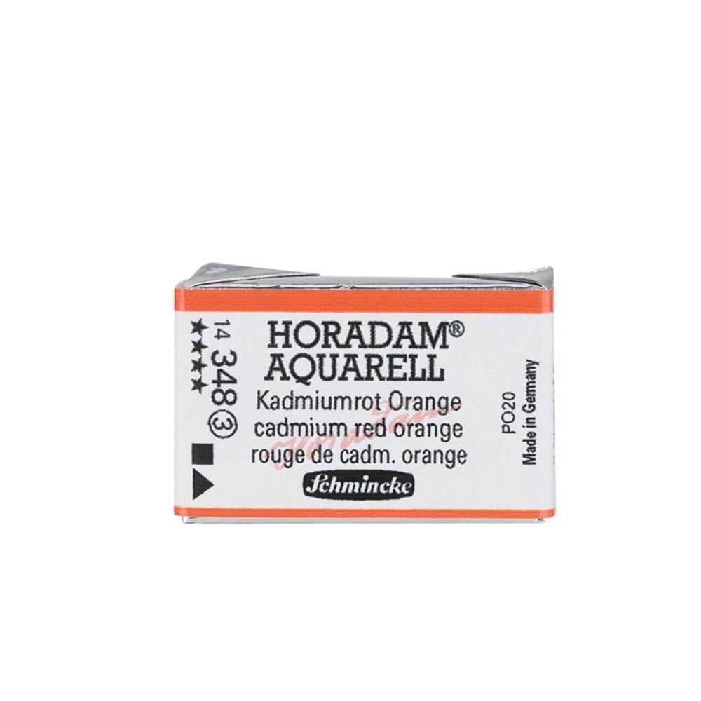 Schmincke Horadam Aquarell Artistik Sulu Boya Tam Tablet Seri 3 348 cadmium red orange