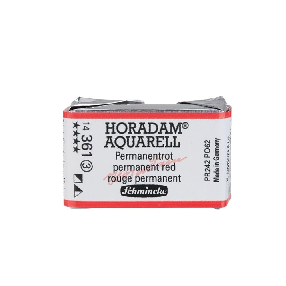 Schmincke Horadam Aquarell Artistik Sulu Boya Tam Tablet Seri 3 361 permanent red