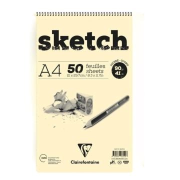 CLAİREFONTAİNE SKETCH ESKİZ A4 90GR 50 YAPRAK ÜSTTEN SPİRALLİ