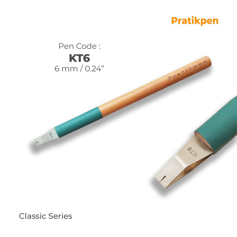 Pratik Pen Klasik KT Düz Kaligrafi Metal Uçlu Kalem No:6