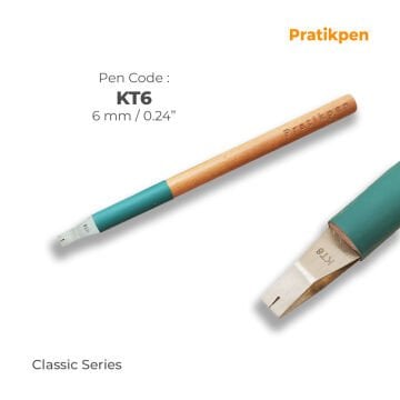 Pratik Pen Klasik KT Düz Kaligrafi Metal Uçlu Kalem No:6