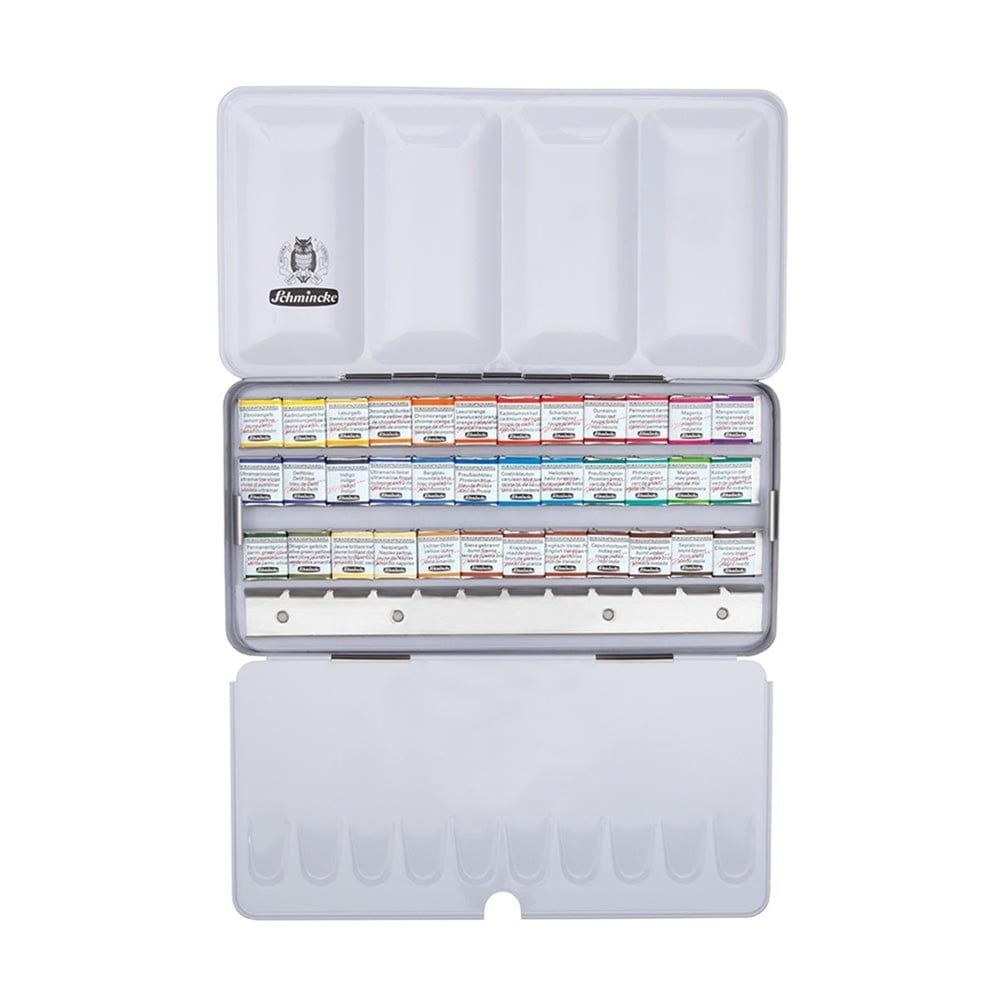 Schmincke Horadam Aquarell 36'lı Yarım Tablet Metal Set Sulu Boya 74436