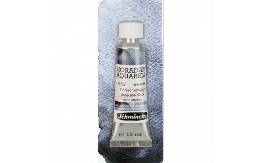 Schmincke Horadam Aquarell Super Granulation Sulu Boya 15 ml Tüp Seri 3 955 Deep Sea Black