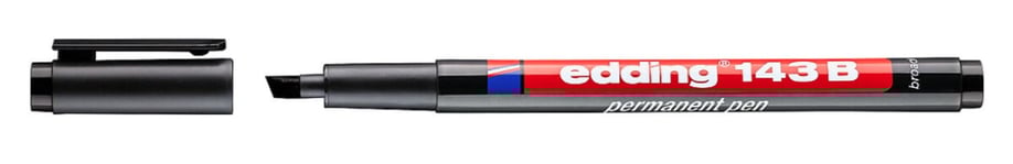 EDDİNG Asetat Kalemi 143B Siyah Yan Kesik Uç