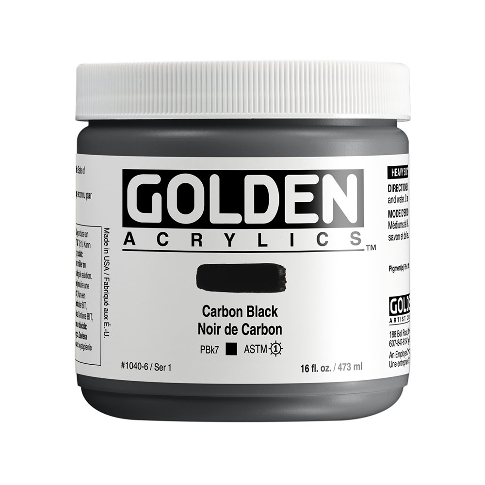 Golden Akrilik HB CARBON BLACK 473 ML