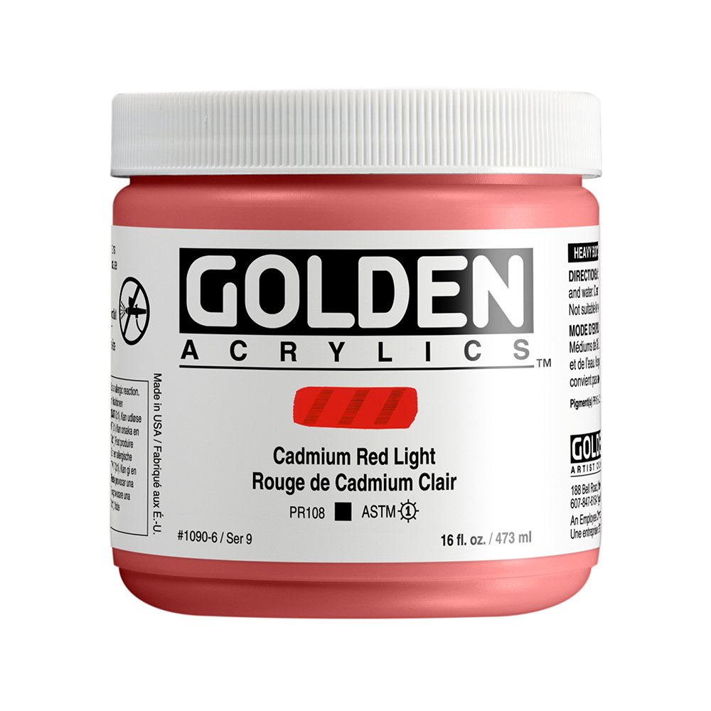 Golden Akrilik HB CADMIUM RED LIGHT 473 ML