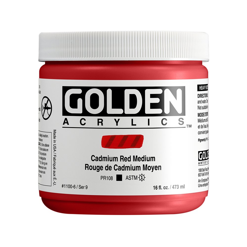 Golden Akrilik HB CADMIUM RED MEDIUM 473 ML