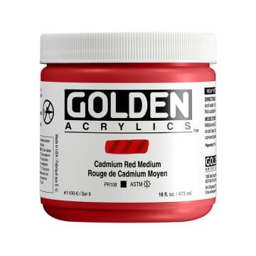 Golden Akrilik HB CADMIUM RED MEDIUM 473 ML