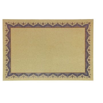 Tezhipli İçi Boş -20- Mat Kuşe Meşk Kağıdı Mohamad Badawi Alktifani 48x68 Cm Tıpkı Basım (COBALT - GOLD YALDIZ - EFLATUN)