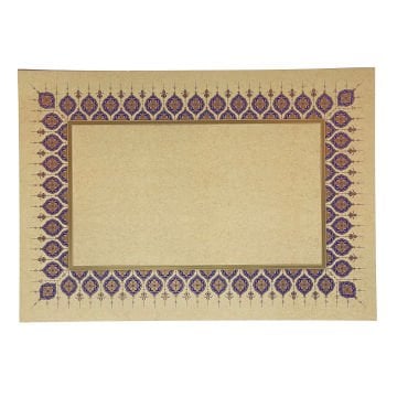 Tezhipli İçi Boş -21- Mat Kuşe Meşk Kağıdı Mohamad Badawi Alktifani 48x68 Cm Tıpkı Basım (COBALT - GOLD YALDIZ)