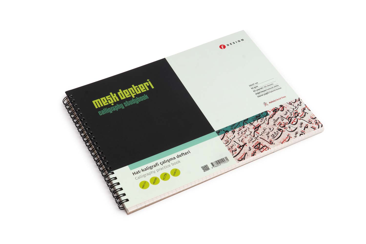 FDESİGN Meşk Defteri 20X27 Cm Asitsiz 90 Gram 80 Sayfa Hibrid Çizgili