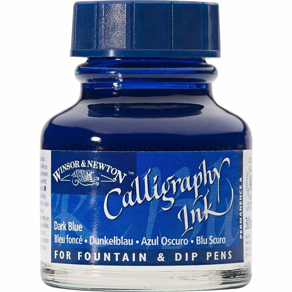 Winsor & Newton 222 Dark Blue Calligraphy Mürekkebi 30 ml