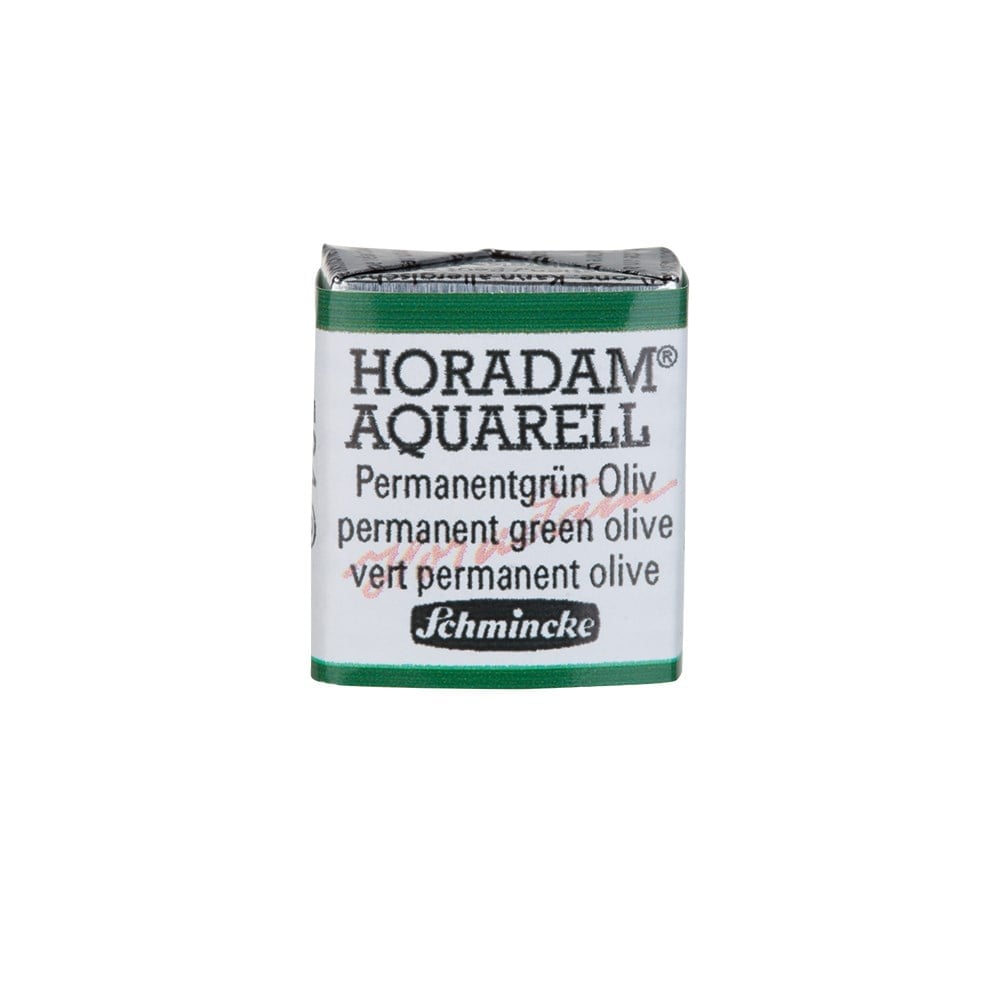 Schmincke Horadam Aquarell Artistik Sulu Boya Yarım Tablet Seri 2 534 permanent green olive