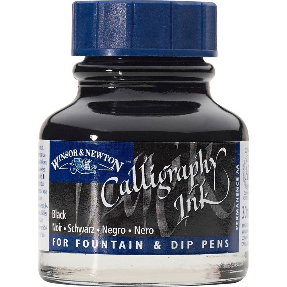 Winsor & Newton 030 Matt Black Calligraphy Mürekkebi 30 ml