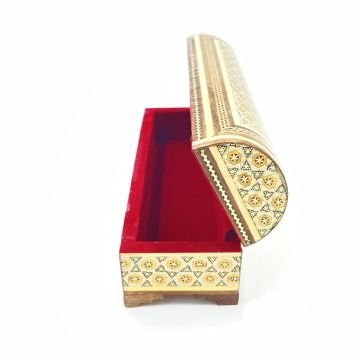 KALEMLİK AHŞAP KUTU  TEZHİPLİ SEDEF KAKMA SANDIK TİPİ