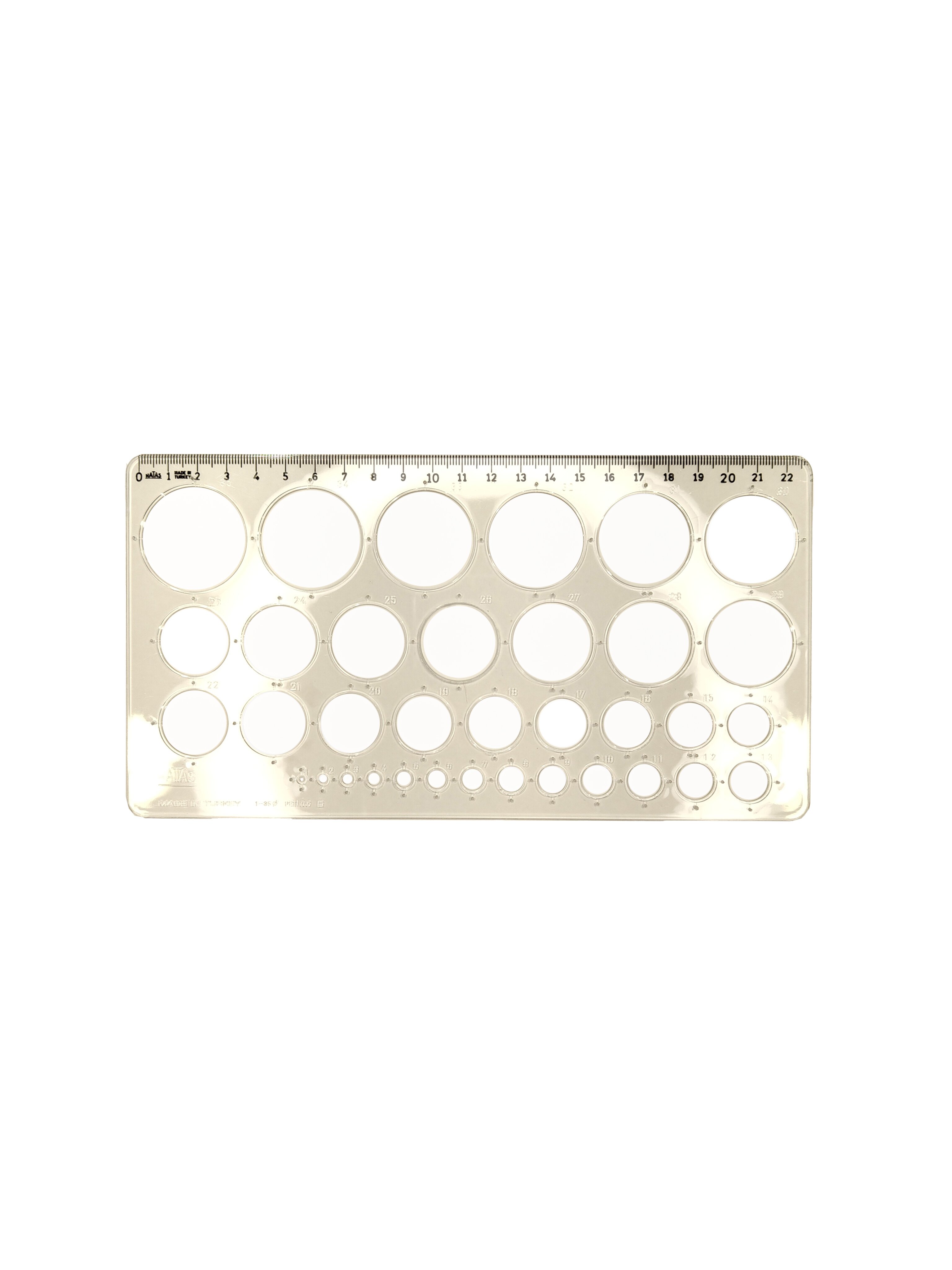 Hatas Daire Şablonu 1-35 mm 02271 Şeffaf