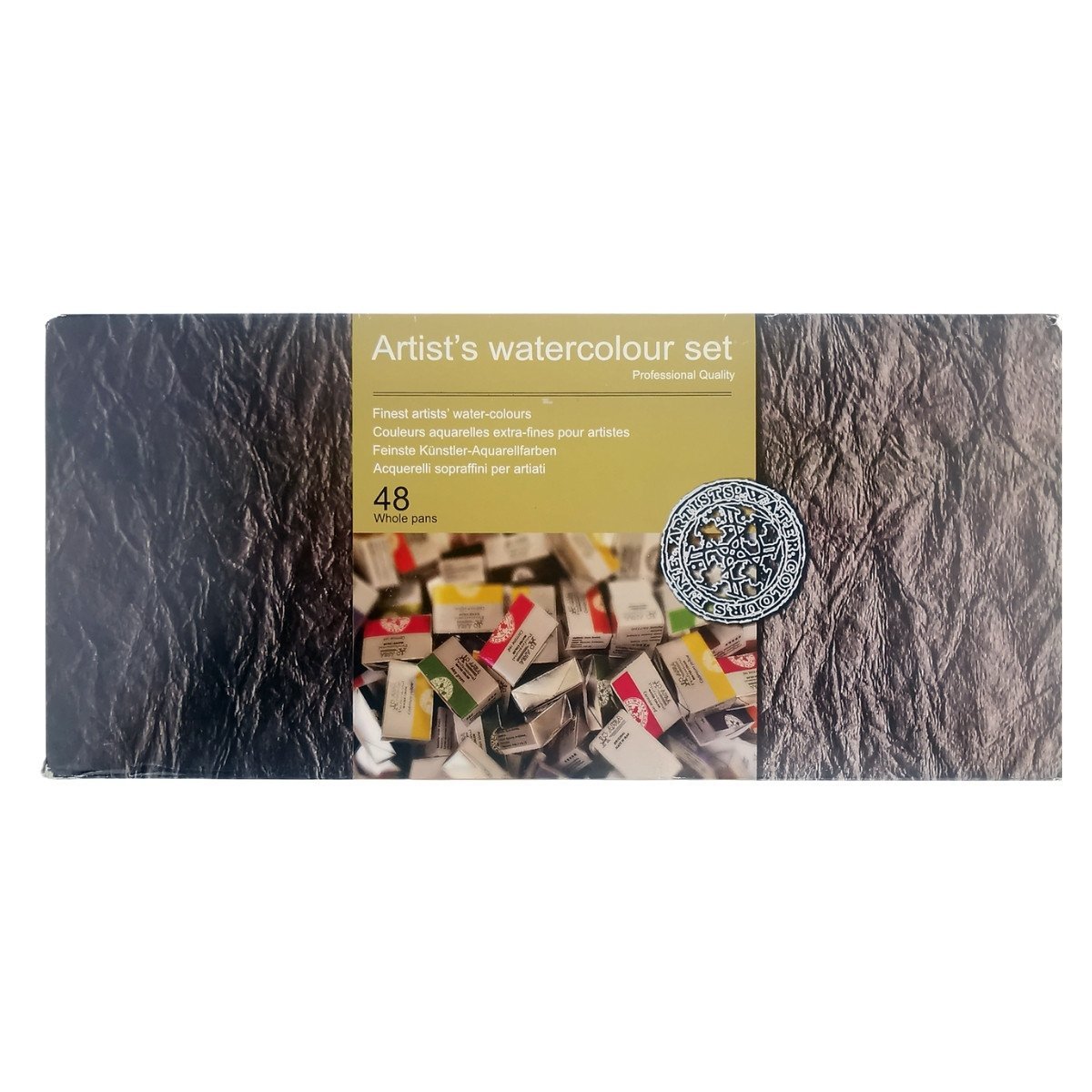 Afra Professional Water Colours Sulu Boya Seti Whole Pan / Büyük Boy Tablet 48'Li Ahşap Kutu