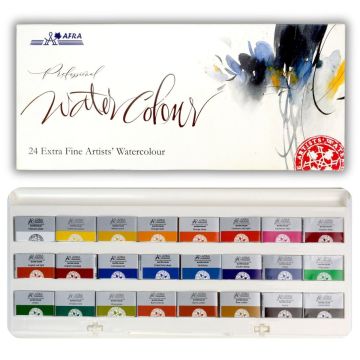 Afra Professional Water Colours Sulu Boya Seti Whole Pan / Büyük Boy Tablet 24'Lü