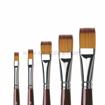 Da Vinci 1381 Serisi Fırça No:6 vario tip sentetik düz uçlu sulu boya ve hobi craft fırçası