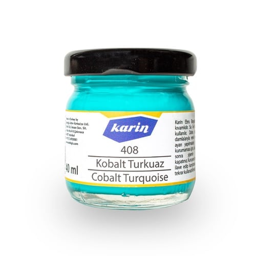 Karin Ebru Boyası 40 ml 408 kobalt turkuaz