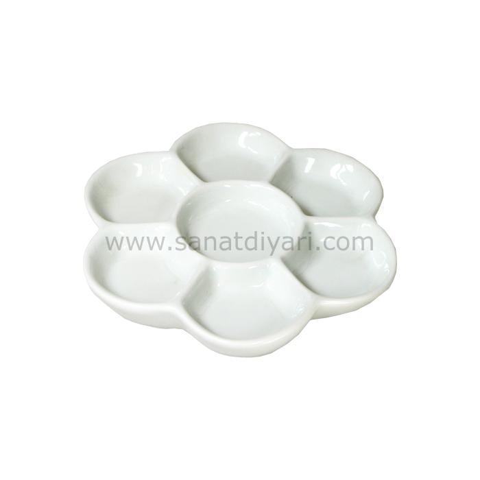Seramik Beyaz Palet Çap 8.5 Cm