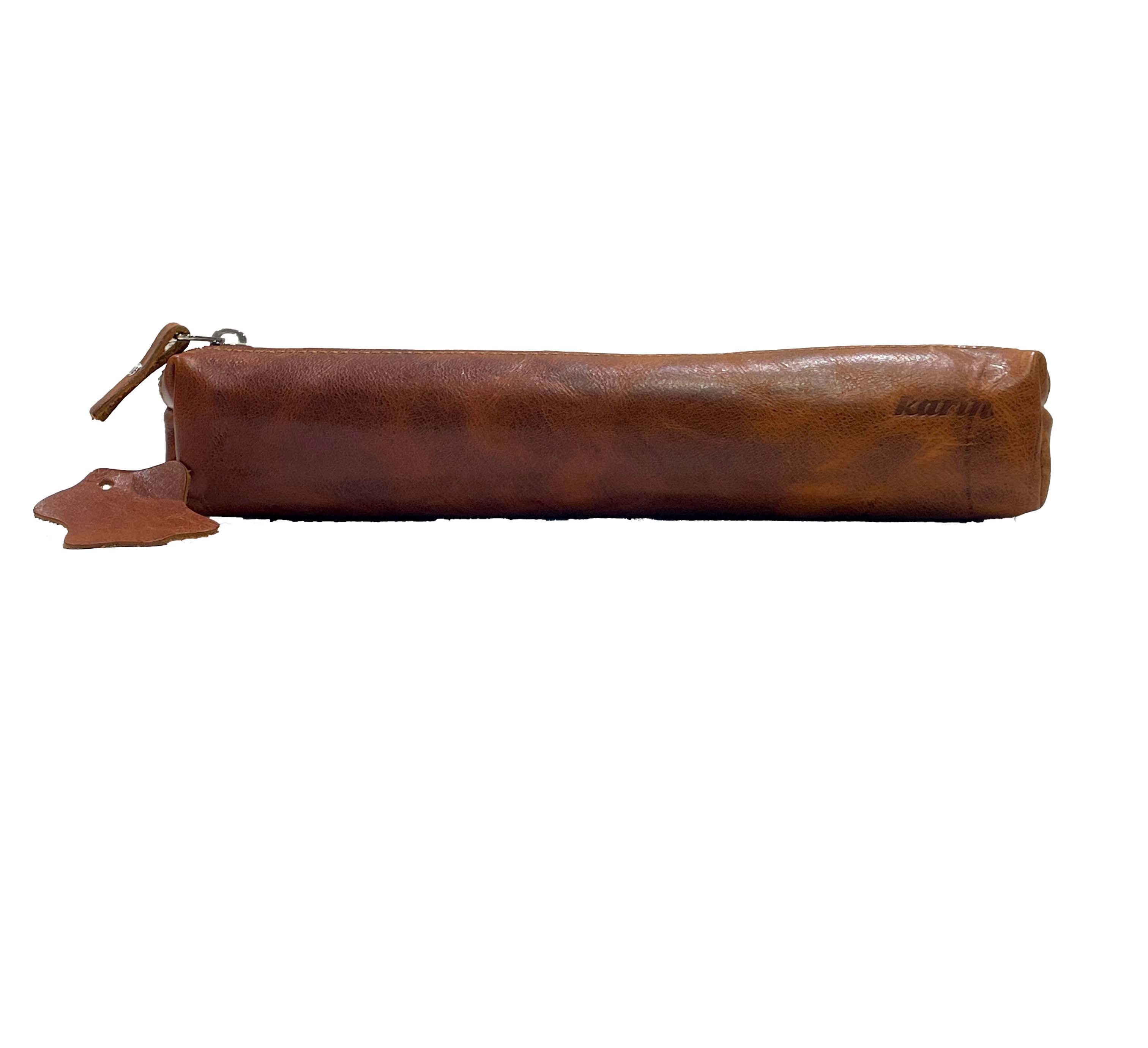 Karin Crazy Deri Kalemlik Kızıl Kahve