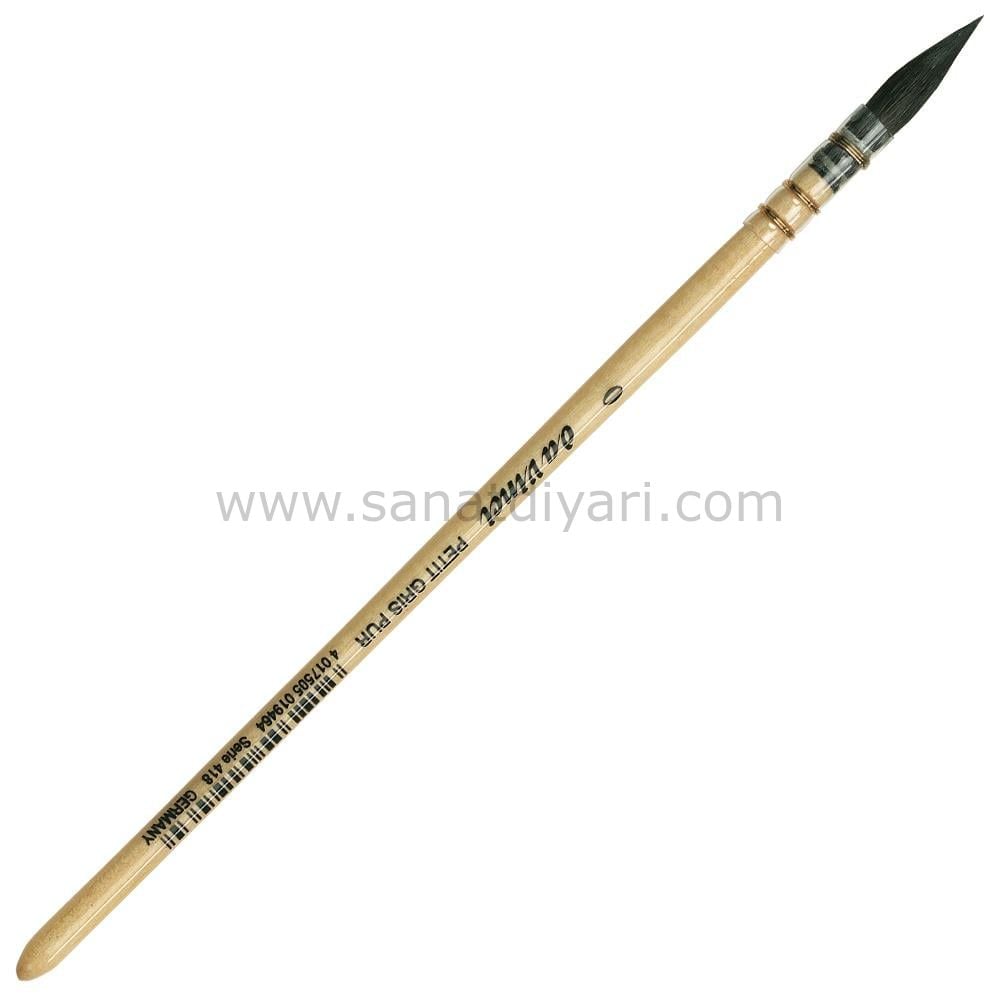 Da Vinci 418 Serisi Fırça No:0 petit gris pur mavi rus sincap kılı yuvarlak fıransız sulu boya fırçası