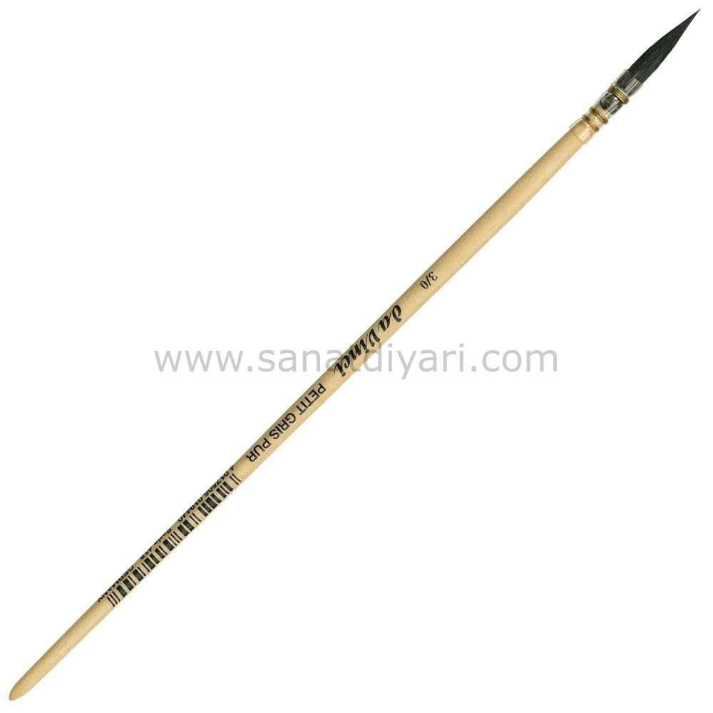 Da Vinci 418 Serisi Fırça No:3/0 petit gris pur mavi rus sincap kılı yuvarlak fıransız sulu boya fırçası