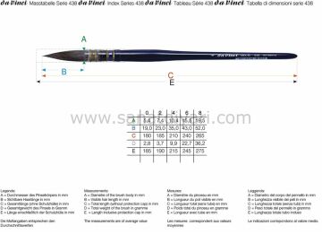 Da Vinci 438 Serisi Fırça No:0 cosmotop mix B yuvarlak sulu boya fırçası