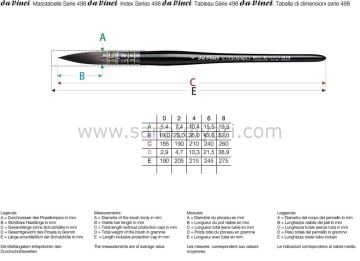 Da Vinci 498 Serisi Fırça No:0 casaneo ekstra yumuşak sentetik yuvarlak sulu boya fırçası