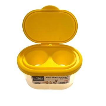 HATAS FIRÇA TEMİZLEME KABI 2 BÖLMELİ 0899 - SARI