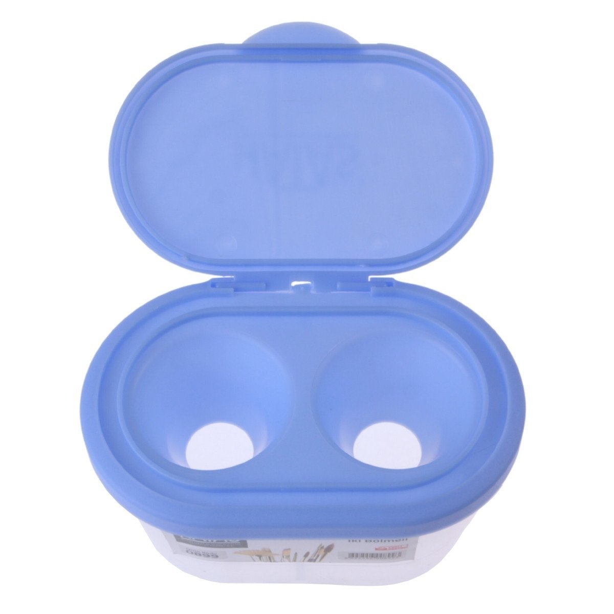 HATAS FIRÇA TEMİZLEME KABI 2 BÖLMELİ 0899 - MAVİ