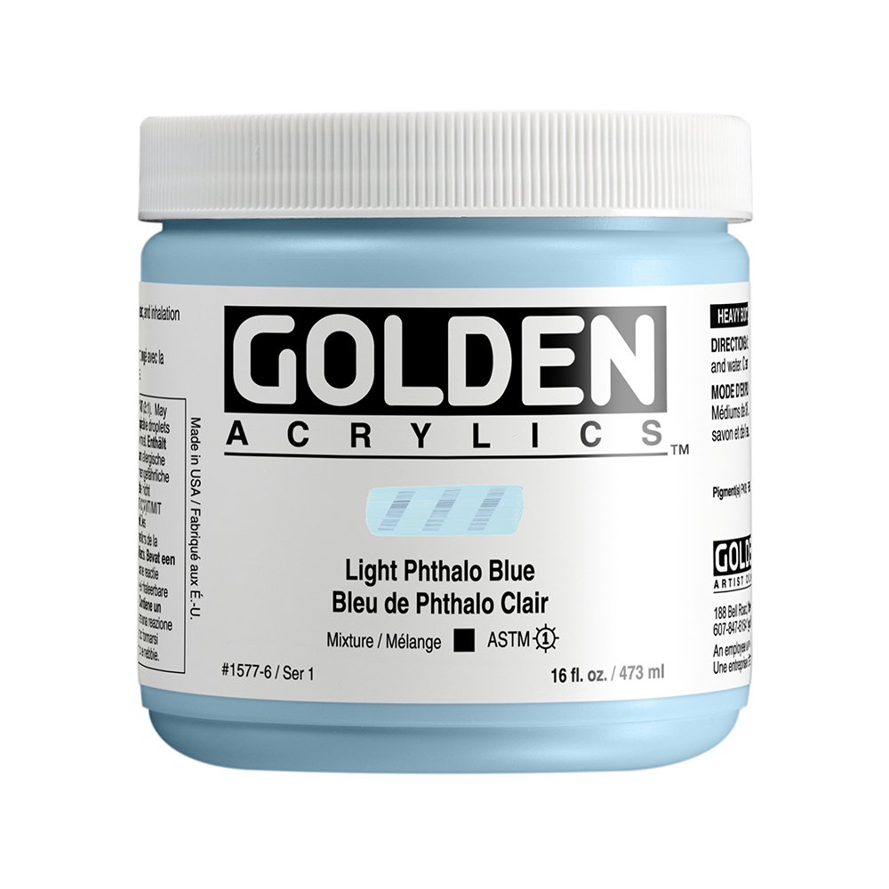Golden Akrilik HB LIGHT PHTHALO BLUE 473 ML