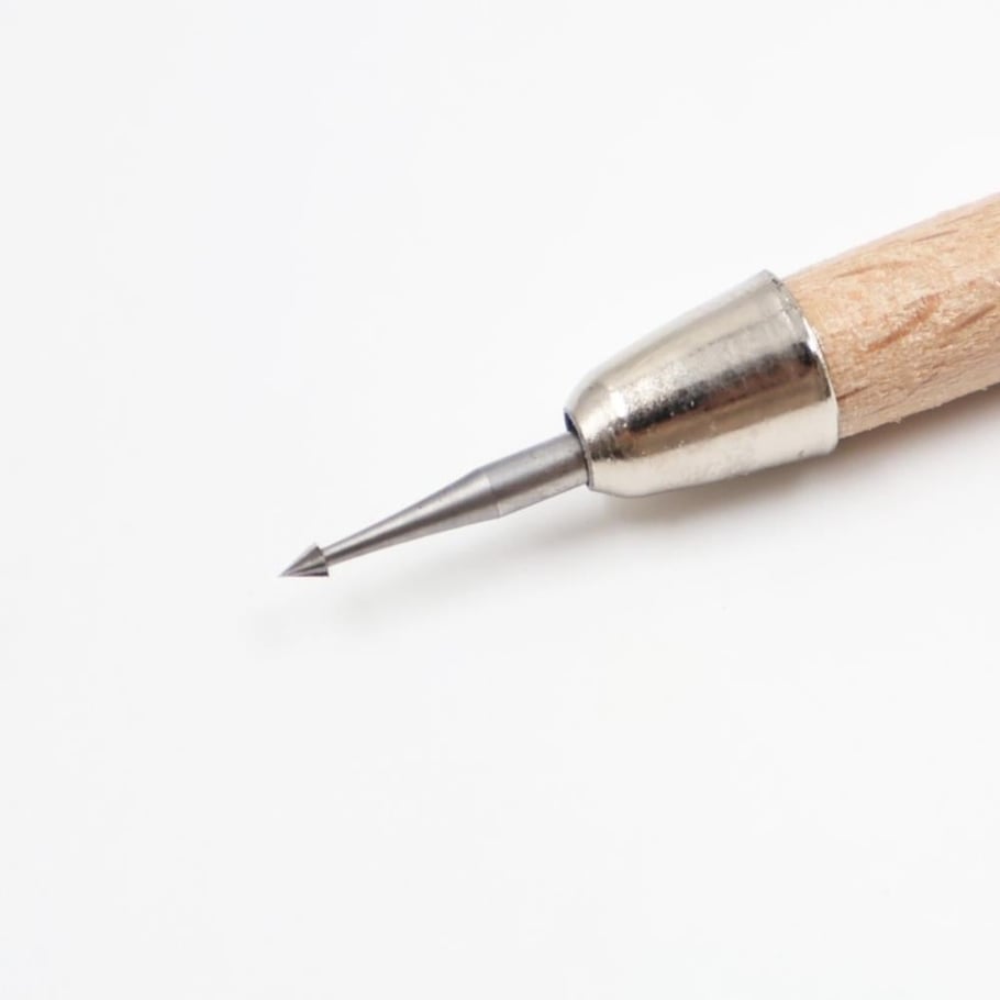 Şemseart Metal Sivri Uçlu Mühre/Ahşap Sap (Deri Kılıflı )