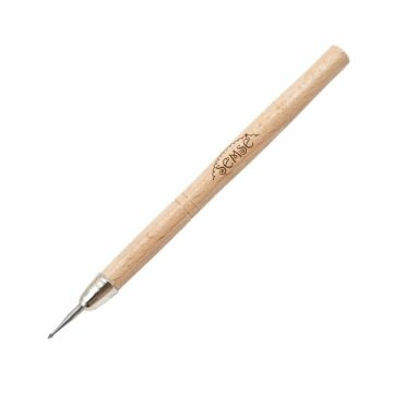 Şemseart Metal Sivri Uçlu Mühre/Ahşap Sap (Deri Kılıflı )