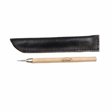 Şemseart Metal Sivri Uçlu Mühre/Ahşap Sap (Deri Kılıflı )