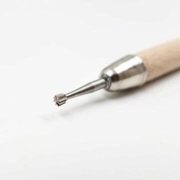 Şemseart Metal Çiçek Uçlu Mühre/Ahşap Sap (Deri Kılıflı )