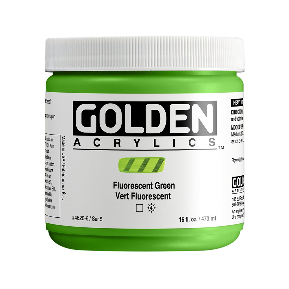 Golden Akrilik HB FLUORESCENT GREEN 473 ML