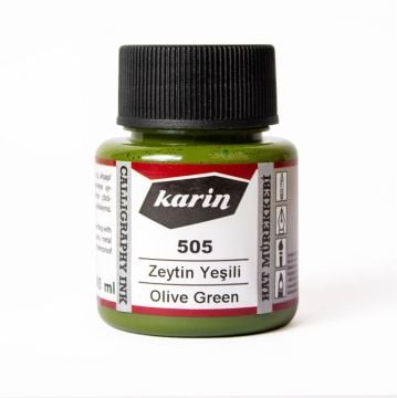 Karin 505 Zeytin Yeşili Hat Mürekkebi 45 ml