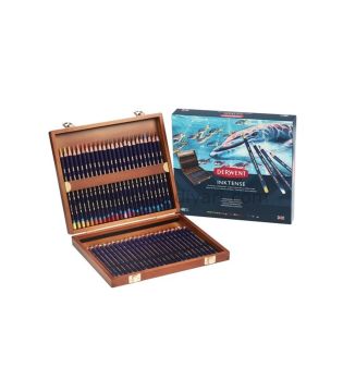 Derwent İnktense Mürekkep Bazlı Kuru Boya Kalem Seti 48 Renk Ahşap Kutu