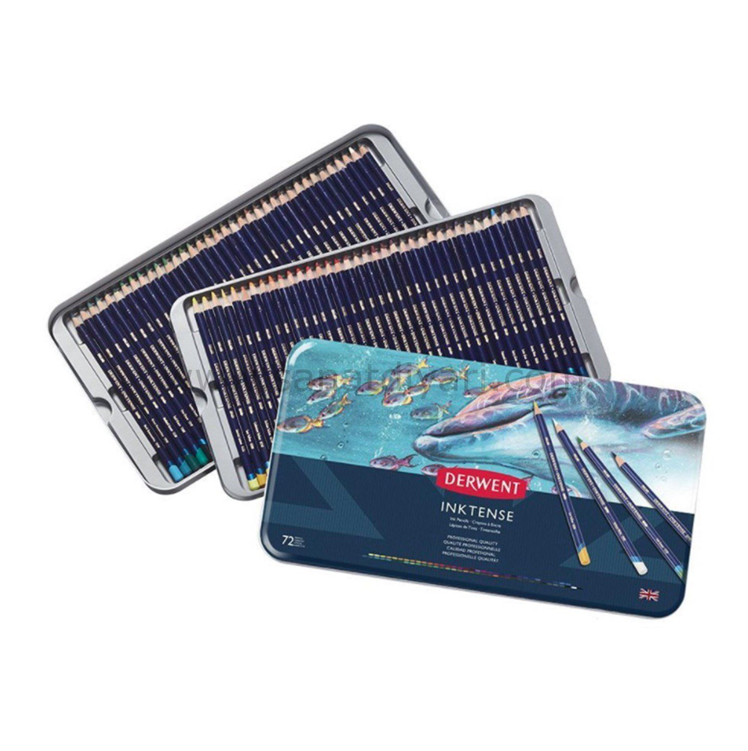 Derwent İnktense Mürekkep Bazlı Kuru Boya Kalem Seti 72 Renk