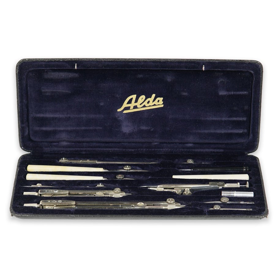 Alda Alten Dambach Neusilbe PVIb Antika Pergel Seti No: 224