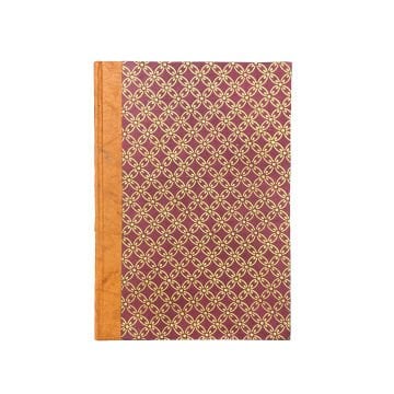Tiryakiart El Yapımı Defter Circle Blossom Serisi 15x21 cm 80 yp 23 Bordeaux/Gold