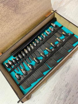 TiryakiArt Şaklı Abanoz Profesyonel Kalem Seti 1-25 mm