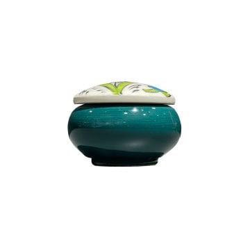 Tiryakiart Desenli Seramik Hokka 30 cc - Koyu Yeşil