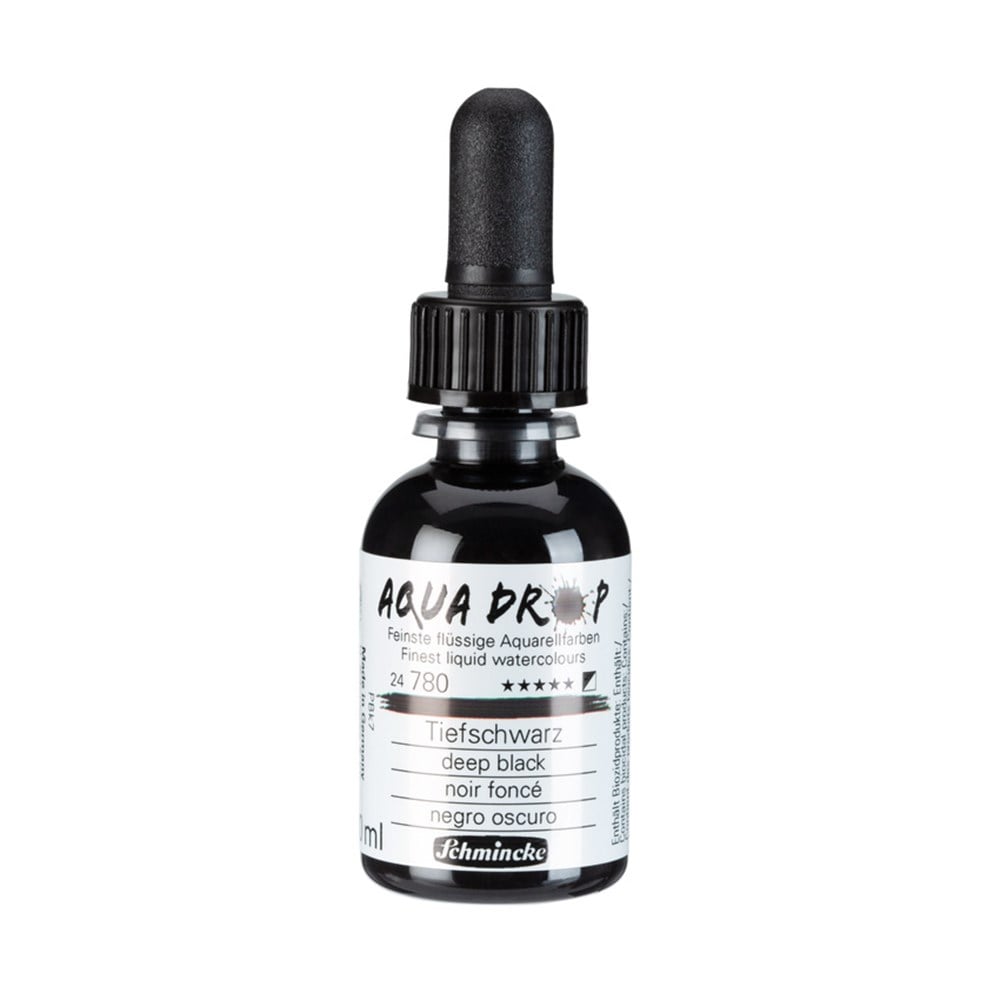 Schmincke Aqua Drop Sıvı Sulu Boya 780 Deep Black 30 ml