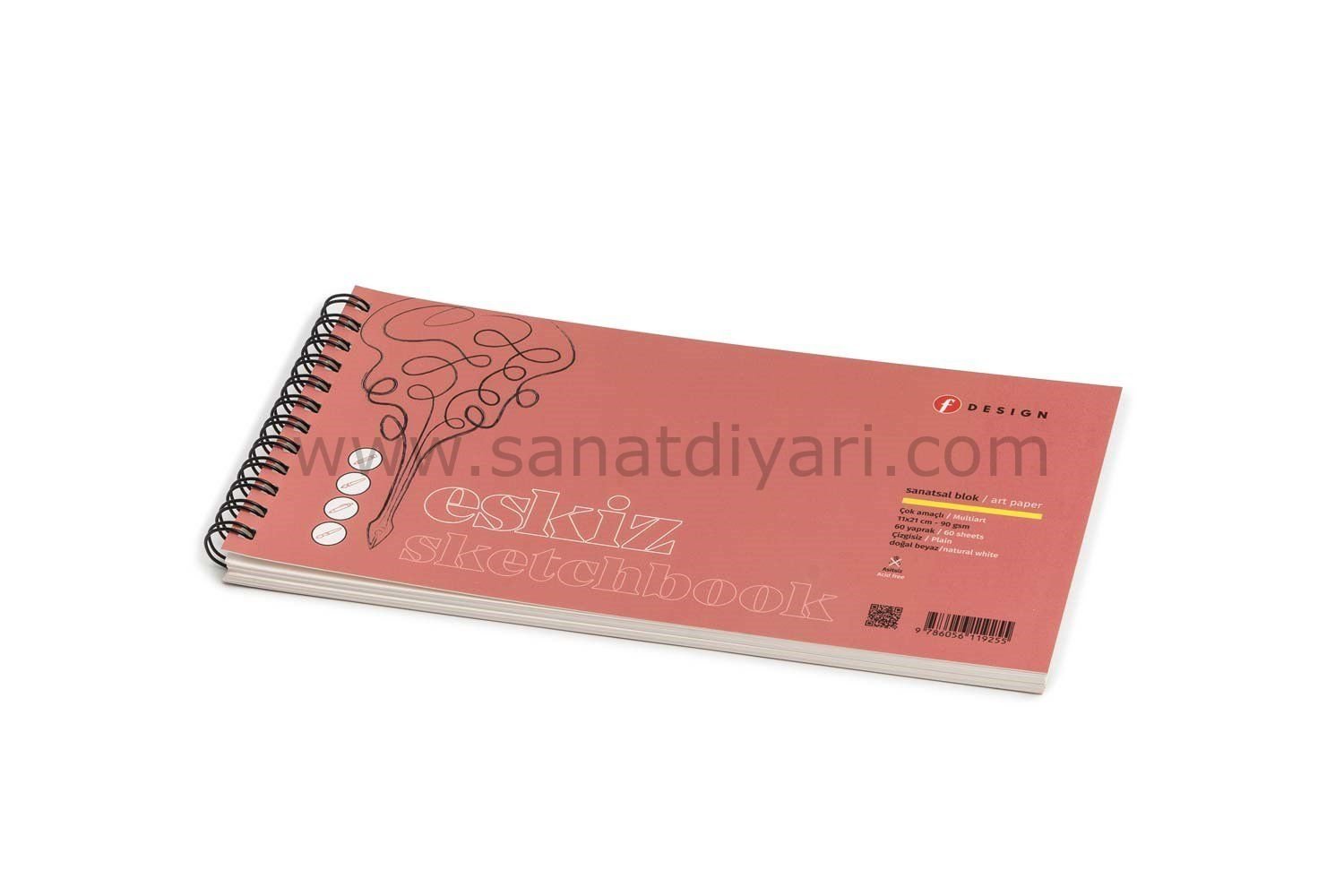 FDESİGN ESKİZ DEFTERİ 11X21 CM 90 GR 60 SYF ÇİZGİSİZ