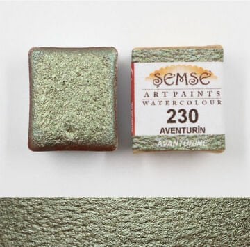 ŞemseArt No: 230 Aventurin Altın Yaldız Yarım Tava Sulu Boya