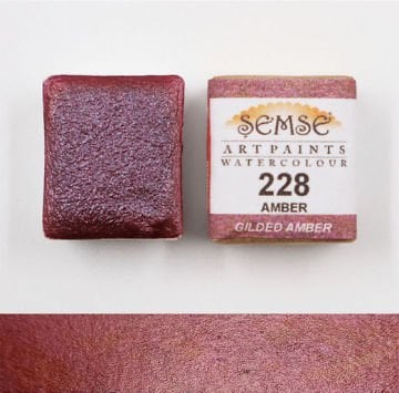 ŞemseArt No: 228 Amber Altın Yaldız Yarım Tava Sulu Boya