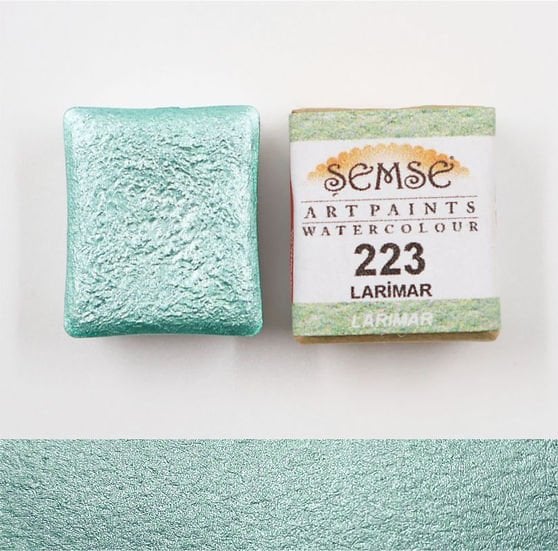 ŞemseArt No: 223 Larimar Altın Yaldız Yarım Tava Sulu Boya